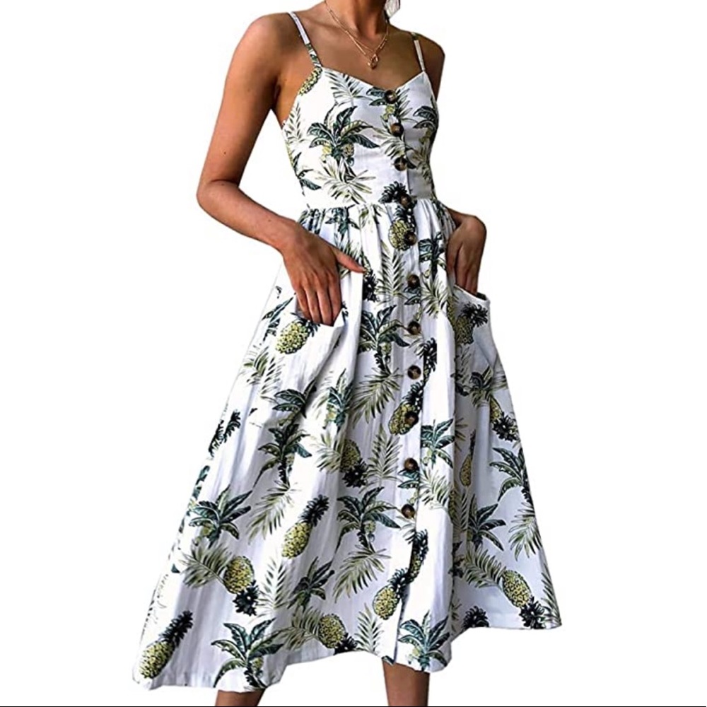 Pineapple Midi Summer Dress